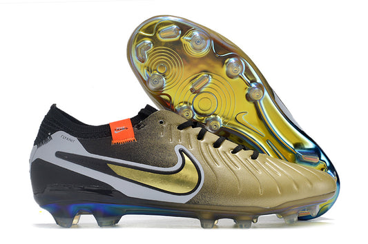 Tacos de Fútbol Nike Tiempo Legend 9 Elite FG - Dorado, Negro y Gris (Césped Natural / Firm Ground)