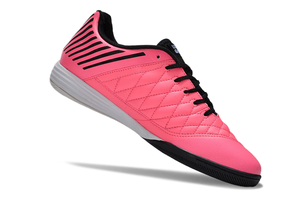 Tenis de Fútbol Nike Lunar Gato II - Rosa, Swoosh Negro y Suela Blanca con Talón Negro (Césped Interior / Futsal)