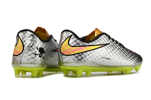 Tacos de Fútbol Nike Hypervenom Phantom FG - Plata / Amarillo / Rosado (Césped Natural / Firm Ground)