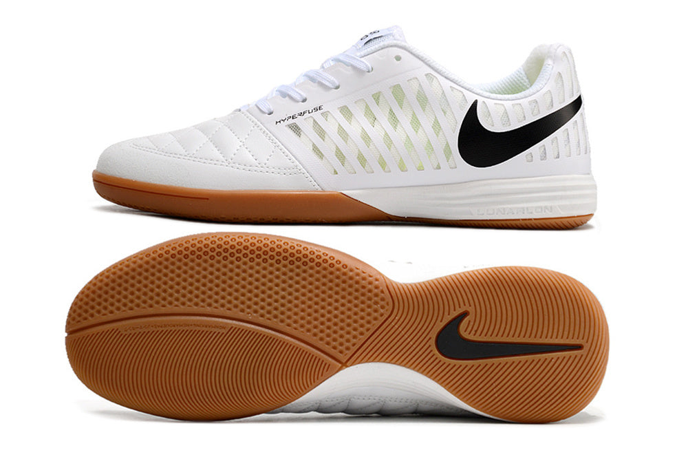 Tenis de Fútbol Nike Lunar Gato II - Blanco, Swoosh Negro y Suela de Goma (Césped Interior / Futsal)
