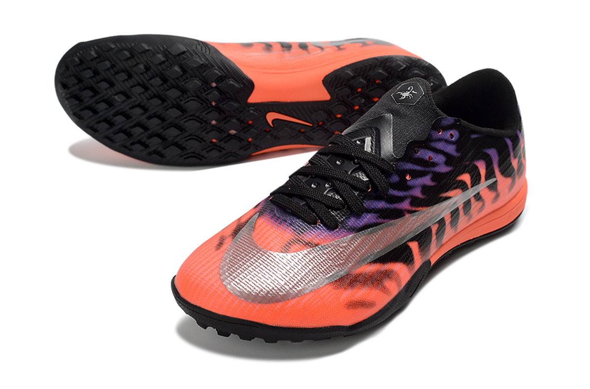 Tenis de Fútbol Nike Mercurial Vapor Academy TF - Negro, Naranja y Morado (Sintético / Turf)