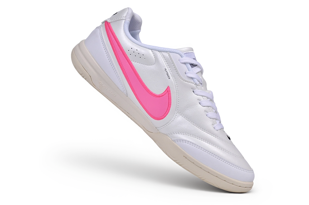 Tenis de Fútbol Nike Tiempo IC - Blanco / Rosa (Césped Interior / Futsal)