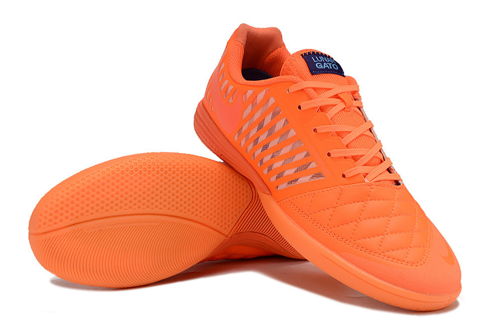 Tenis de Fútbol Nike Lunar Gato II - Naranja con Swoosh Naranja y Suela Naranja (Césped Interior / Futsal)