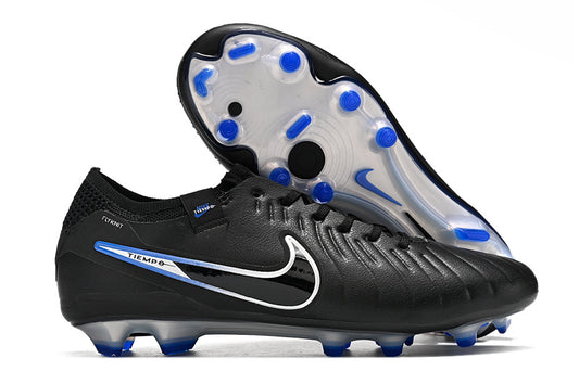 Tacos de Fútbol Nike Tiempo Legend 9 Elite FG - Negro, Blanco y Azul (Césped Natural / Firm Ground)