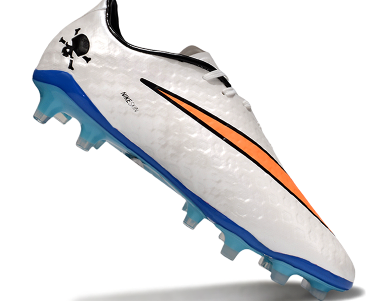Tacos de Fútbol Nike Hypervenom Phantom FG - Blanco / Azul / Naranja (Césped Natural / Firm Ground)