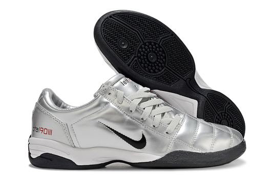 Tenis de Fútbol Nike Total 90 IC - Plata / Negro (Césped Interior / Futsal)