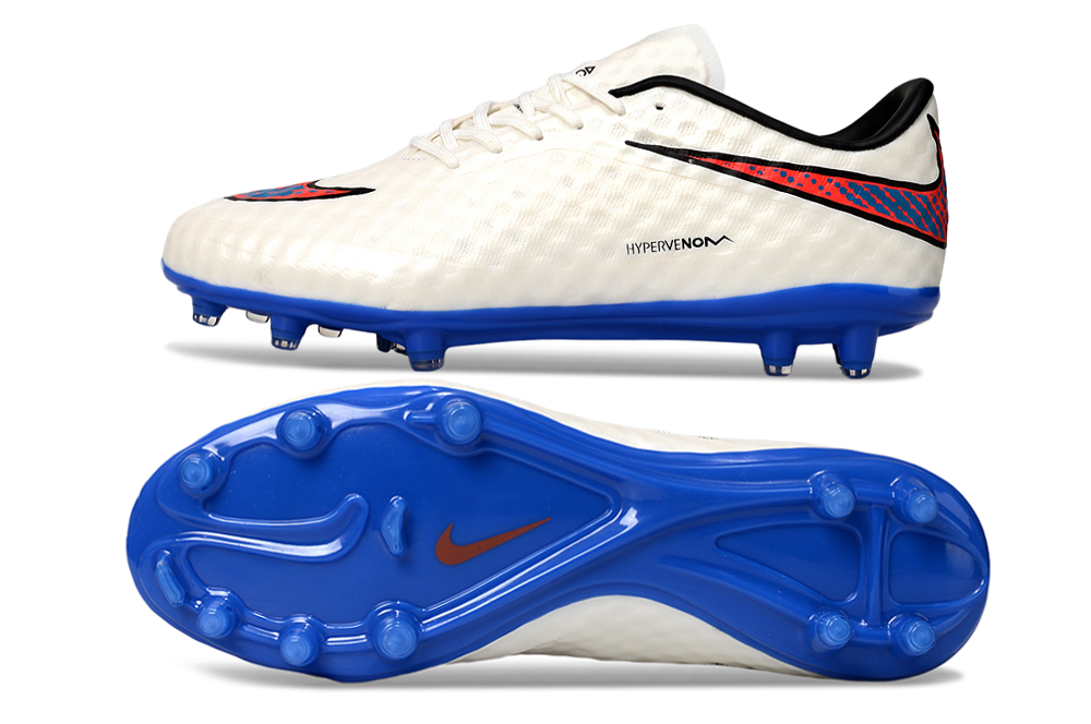 Tacos de Fútbol Nike Hypervenom Phantom FG - Blanco / Azul / Naranja (Césped Natural / Firm Ground)