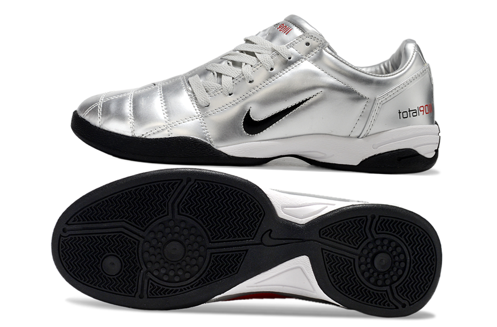 Tenis de Fútbol Nike Total 90 IC - Plata / Negro (Césped Interior / Futsal)