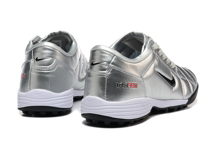 Tenis de Fútbol Nike Total 90 TF - Plata / Negro (Césped Sintético / Turf)