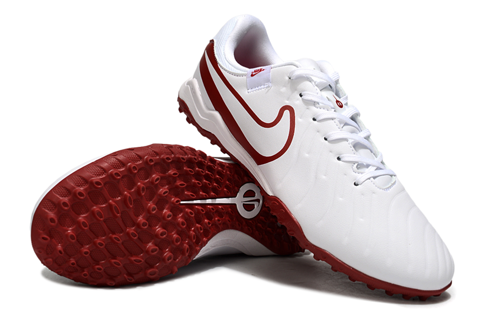 Tenis de Fútbol Nike Tiempo Legend 9 Pro TF - Blanco y Rojo (Sintético / Turf)