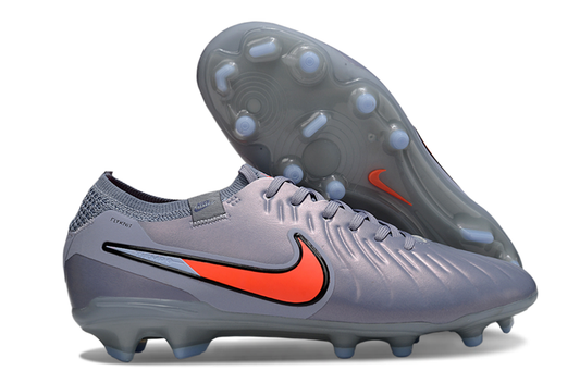 Tacos de Fútbol Nike Tiempo Legend 9 Elite FG - Gris y Naranja (Césped Natural / Firm Ground)