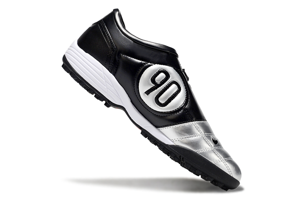 Tenis de Fútbol Nike Total 90 TF - Plata / Negro (Césped Sintético / Turf)