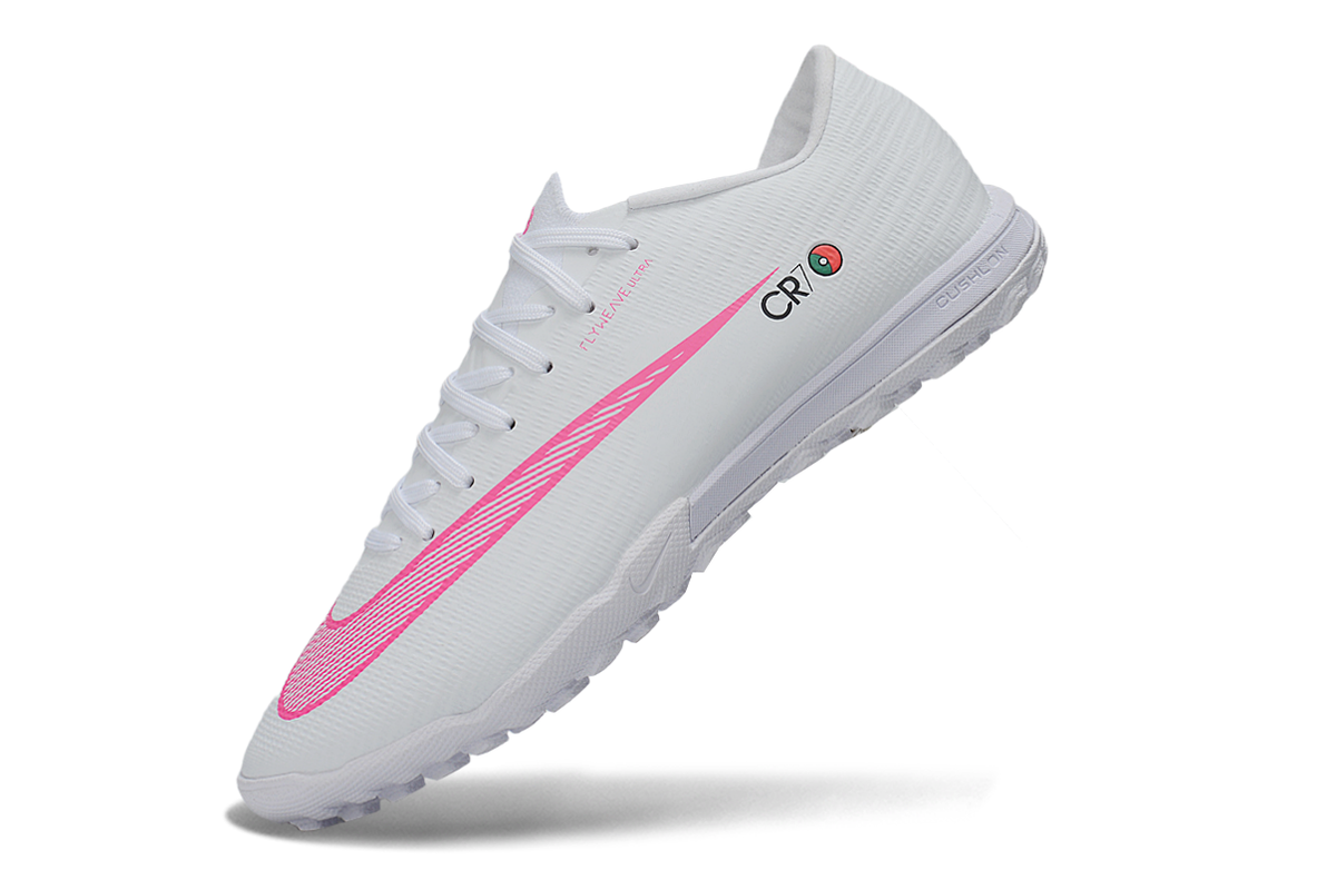 Tenis de Fútbol Nike Mercurial Vapor CR7 - Blanco y Rosa (Sintético / Turf)