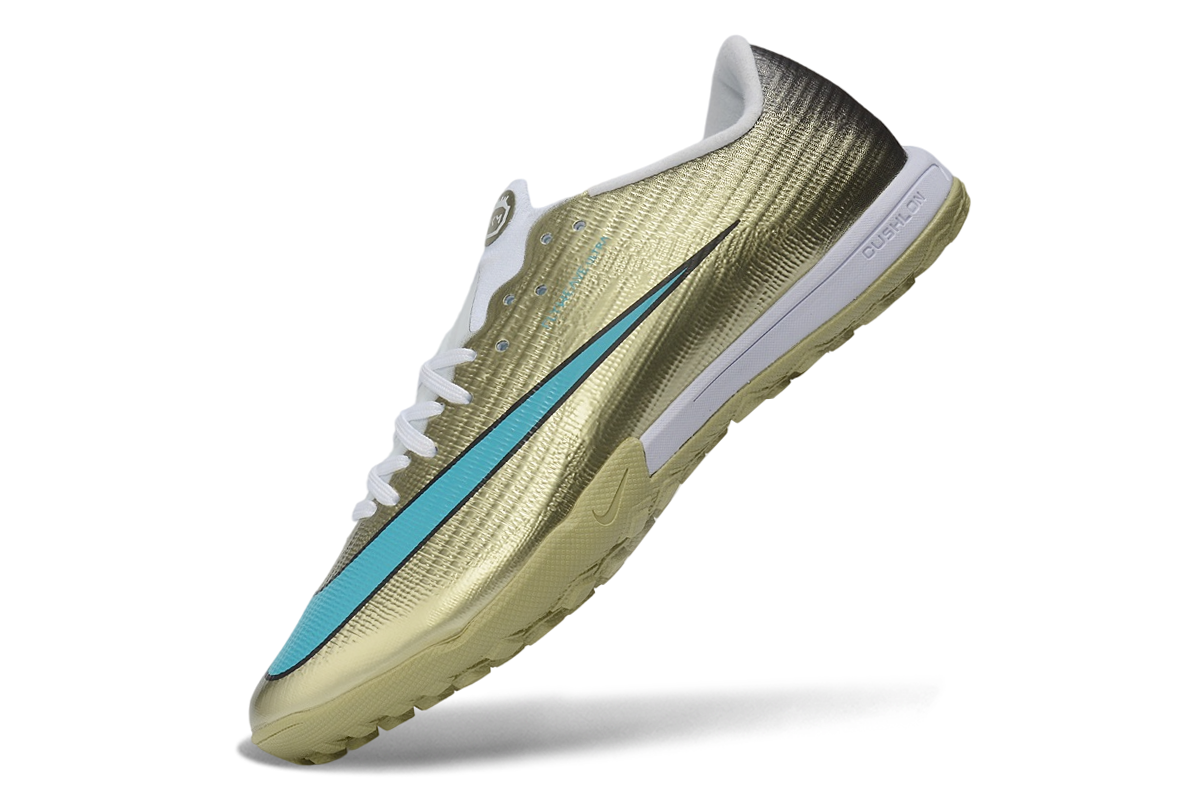 Tenis de Fútbol Nike Mercurial Vapor - Dorado y Turquesa (Sintético / Turf)
