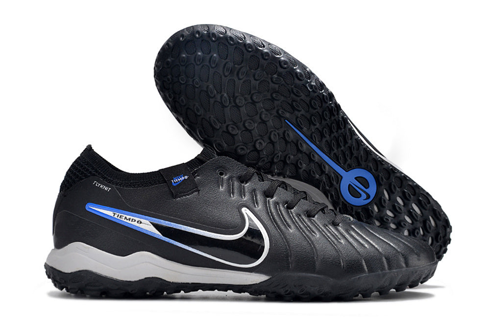Tenis de Fútbol Nike Tiempo Legend 9 Pro TF - Negro, Blanco y Azul (Sintético / Turf)