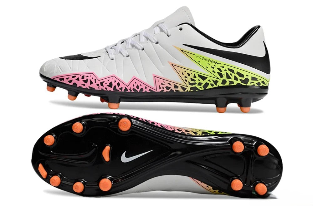 Tacos de Fútbol Nike Hypervenom Phantom II FG - Blanco / Negro / Multicolor (Césped Natural / Firm Ground)