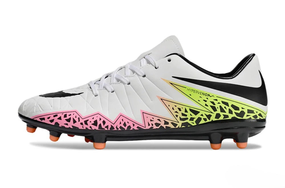 Tacos de Fútbol Nike Hypervenom Phantom II FG - Blanco / Negro / Multicolor (Césped Natural / Firm Ground)