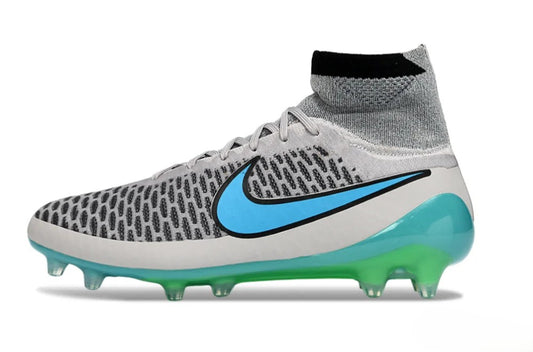 Tacos de Fútbol Nike Magista Obra Elite FG - Gris, Azul Claro, Turquesa y Verde (Césped Natural)