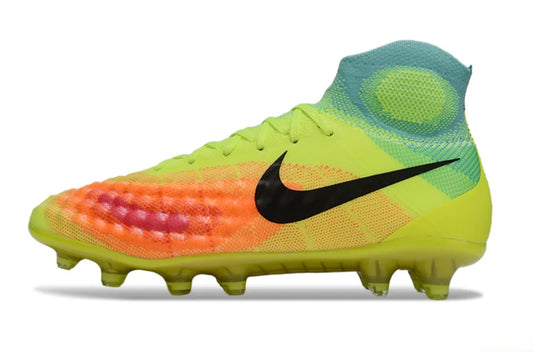 Tacos de Fútbol Nike Magista Obra II Elite FG - Amarillo Volt, Turquesa y Naranja (Césped Natural)